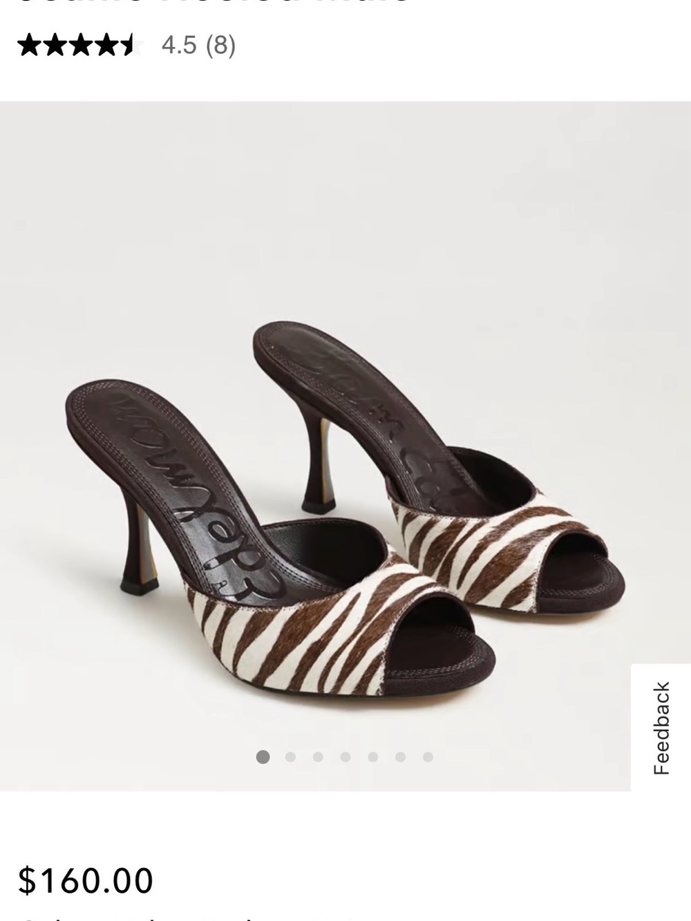 Sam Edelman Brown & Cream Zebra-Print Heels